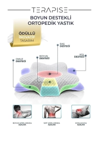 Ortopedik Visco Yastık, Boyun Destekli 60*37*16/11 Cm (16 VE 13 CM OLARAK AYARLANABİLİR YÜKSEKLİK)